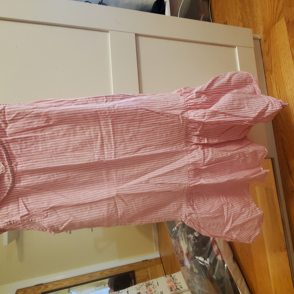 Pink Striped Sleeveless Dress
